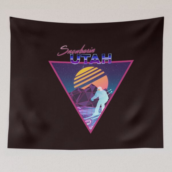 Item preview, Retro Vaporwave Ski Mountain | Snowbasin Utah | Shirts, Stickers, and More! designed and sold by KlehmInTime.