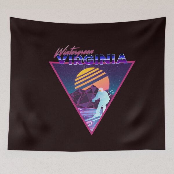 Item preview, Retro Vaporwave Ski Mountain | Wintergreen Virginia | Shirts, Stickers, and More! designed and sold by KlehmInTime.