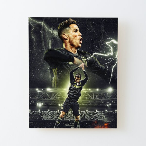 Ronaldo Illustration Aufgezogener Druck auf Holz