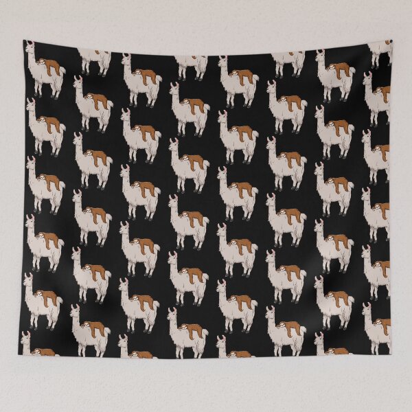 Item preview, Cute & Funny Sloth Sleeping on Llama Friends Tile Pattern designed and sold by perfectpresents.