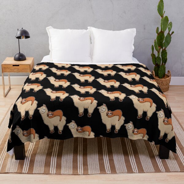 Item preview, Cute & Funny Sloth Sleeping on Llama Friend Tile Pattern designed and sold by perfectpresents.