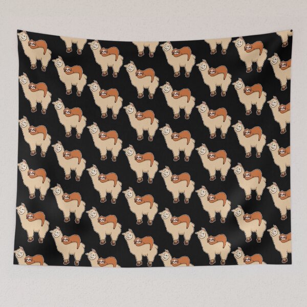 Item preview, Cute & Funny Sloth Sleeping on Llama Friend Tile Pattern designed and sold by perfectpresents.