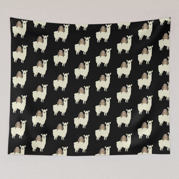 Item preview, Cute & Funny Sloth Riding Llama Tile Pattern designed and sold by perfectpresents.