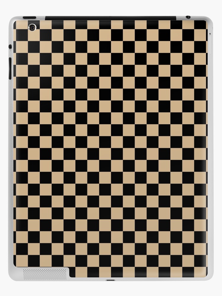 Black and Tan Brown Checkerboard iPhone Case by ColorfulPatterns