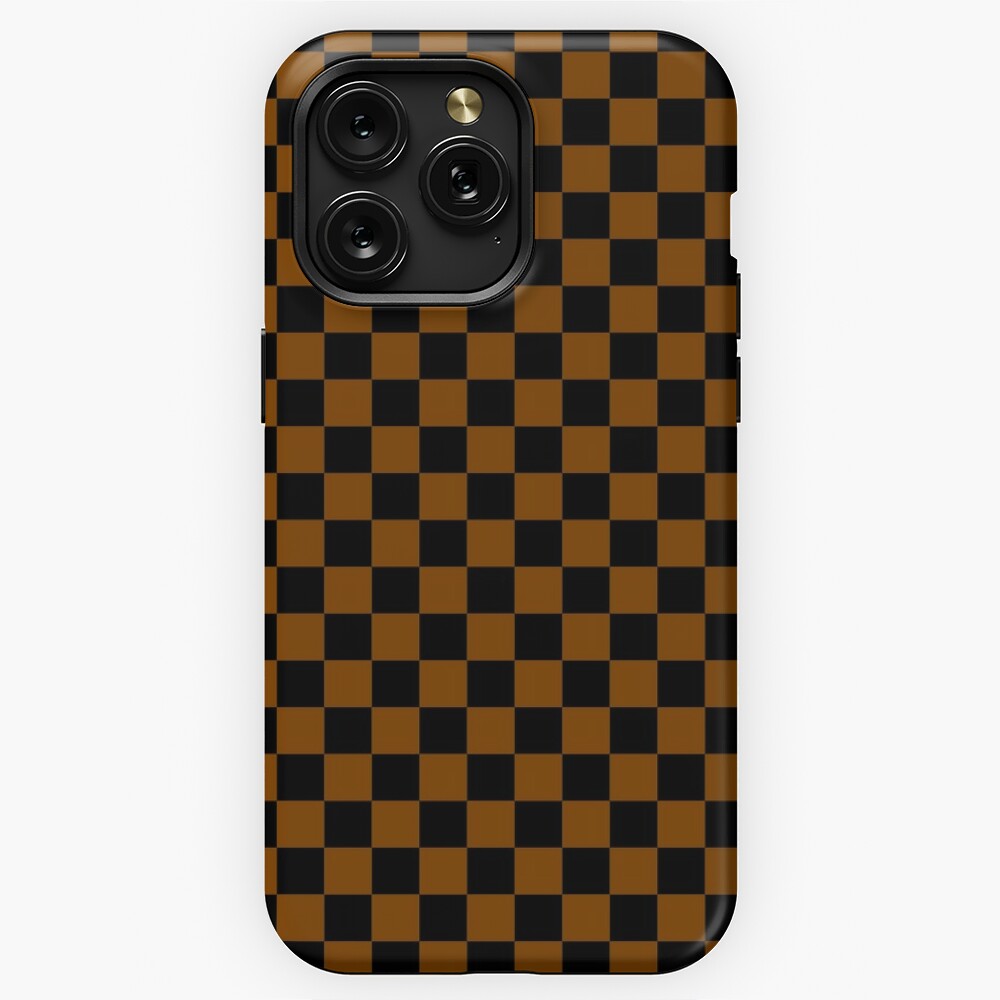 Tan Brown and Chocolate Brown Checkerboard iPhone Case