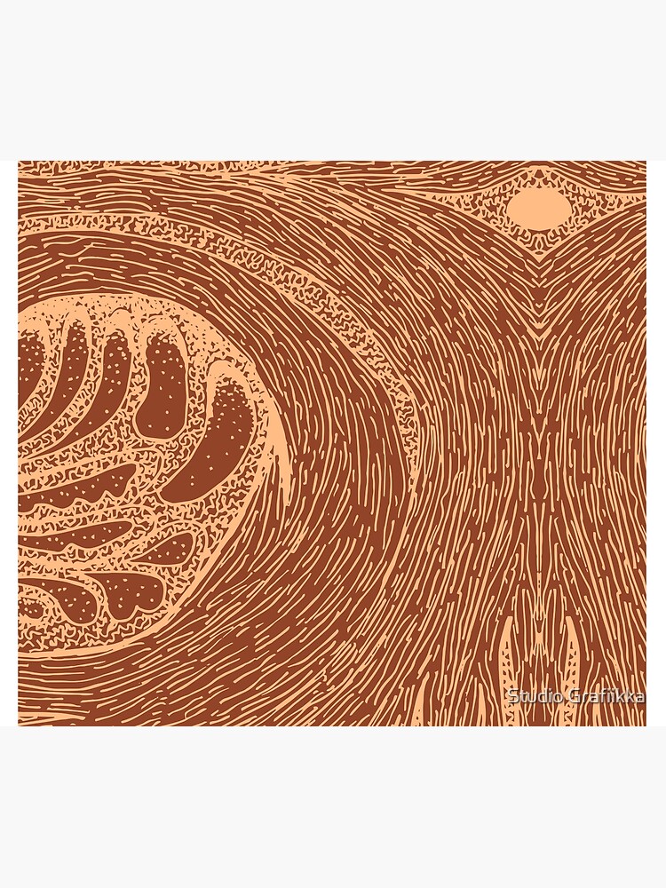Mud Wave 1 - Abstract Lines - Terracotta Abstract - Modern, Contemporary Print - Brown, Burnt Orange by Shrijit
