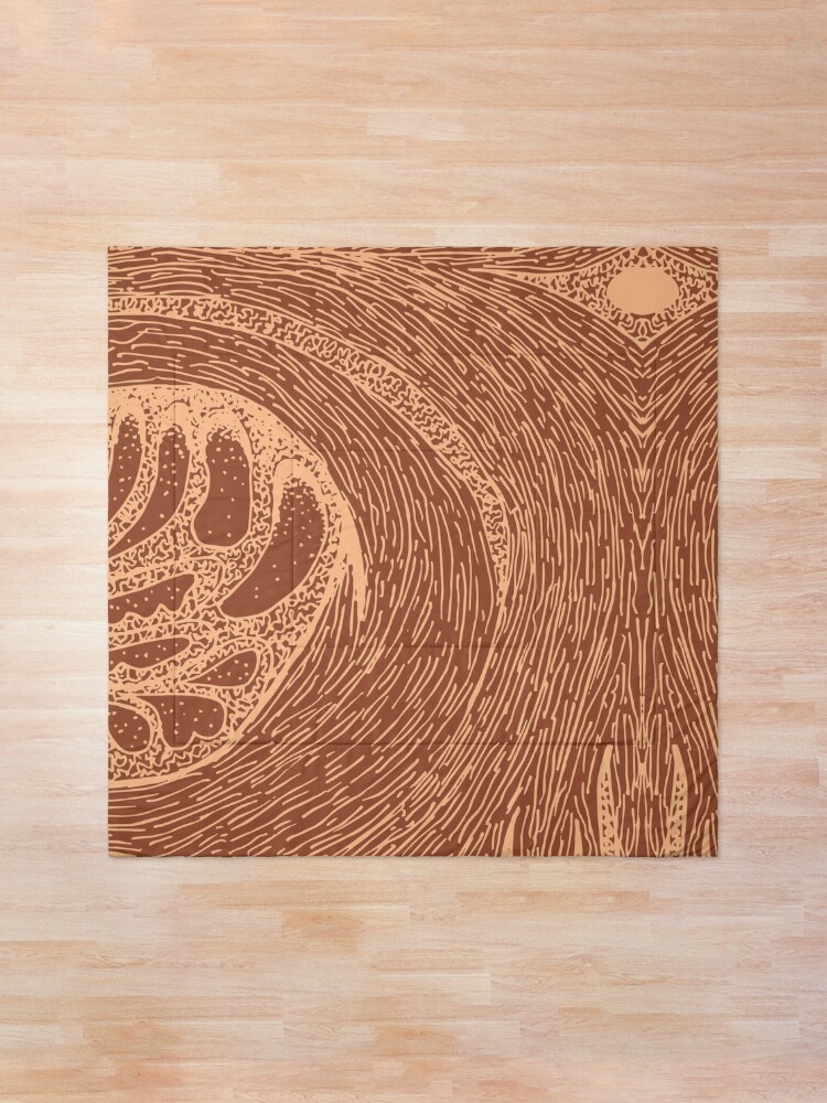 Alternate view of Mud Wave 1 - Abstract Lines - Terracotta Abstract - Modern, Contemporary Print - Brown, Burnt Orange Comforter