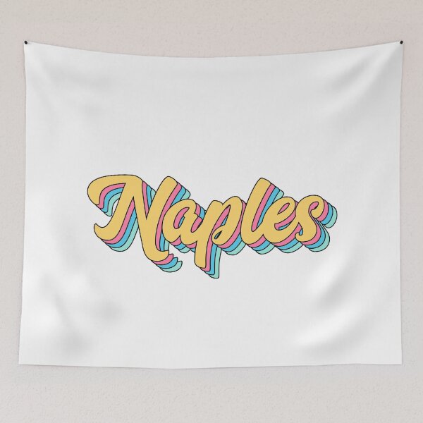 Item preview, Naples Retro Yellow Script designed and sold by modeoftravel.