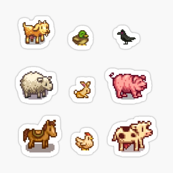 Pixelated Animals Sticker