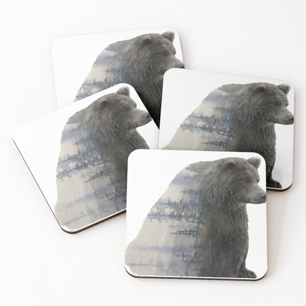 Item preview, Watercolor forest and bear designed and sold by Rainfalling.