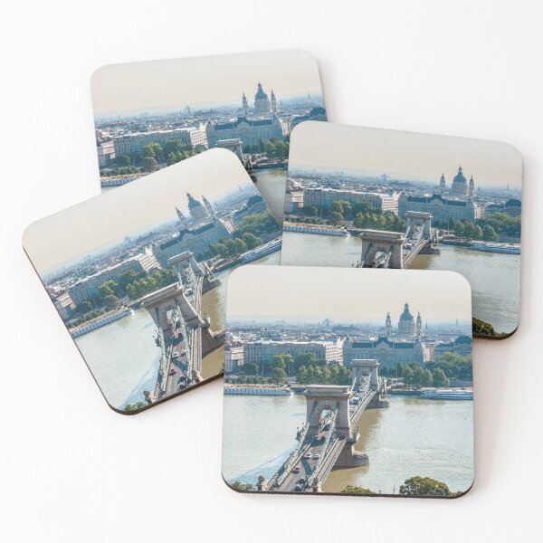 Item preview, Aerial view of Chain Bridge and St. Stephen's Basilica - Budapest designed and sold by Ulysse Pixel.