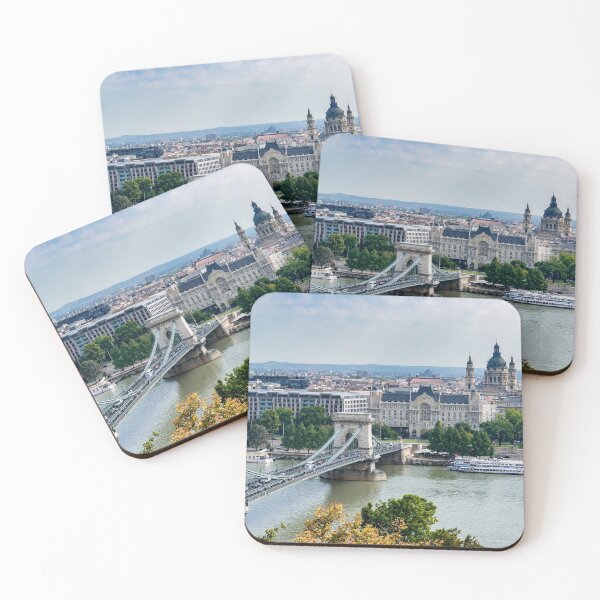 Item preview, Aerial view of Chain Bridge and St. Stephen's Basilica - Budapest designed and sold by Ulysse Pixel.