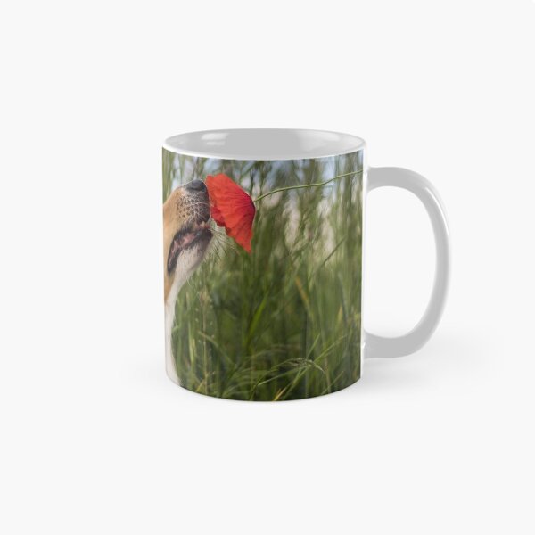 Item preview, Cute rough collie sniffing to a poppy designed and sold by CrunchyCableStudio.