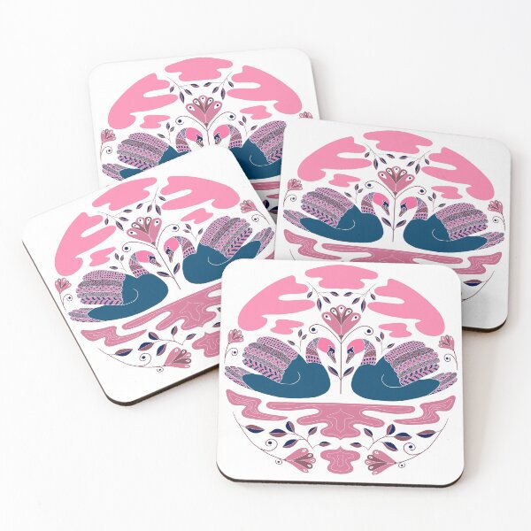 Item preview, Cisnes rosados y azules en el lago designed and sold by nacaca.