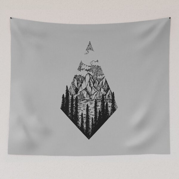 Item preview, Geometric Mountain Scene designed and sold by MaddiLoppnow.