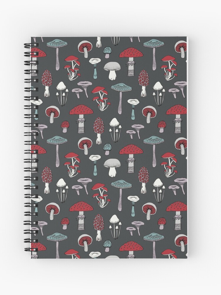 Thumbnail 1 of 3, Journal, Midnight Mushrooms - fun fungus pattern by Cecca Designs designed and sold by Cecca-Designs.