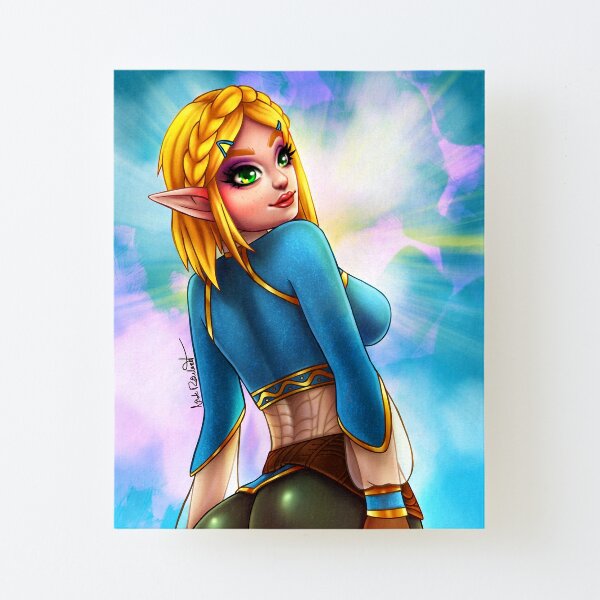 Cute Blonde Princess Aufgezogener Druck auf Leinwandkarton