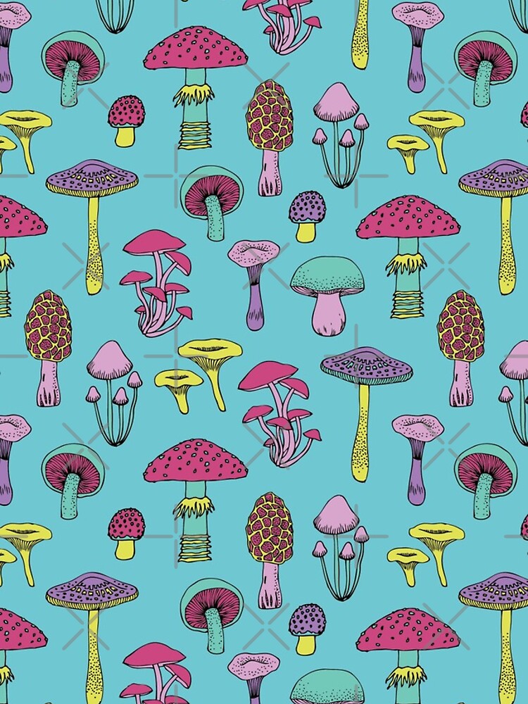 Thumbnail 4 of 4, iPhone Case, Workout Mushrooms - fun fungus pattern by Cecca Designs designed and sold by Cecca-Designs.