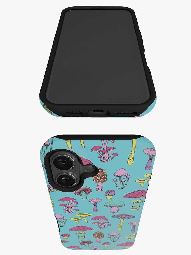 Thumbnail 3 of 4, iPhone Case, Workout Mushrooms - fun fungus pattern by Cecca Designs designed and sold by Cecca-Designs.
