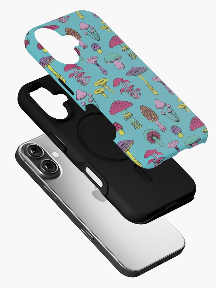 Thumbnail 2 of 4, iPhone Case, Workout Mushrooms - fun fungus pattern by Cecca Designs designed and sold by Cecca-Designs.