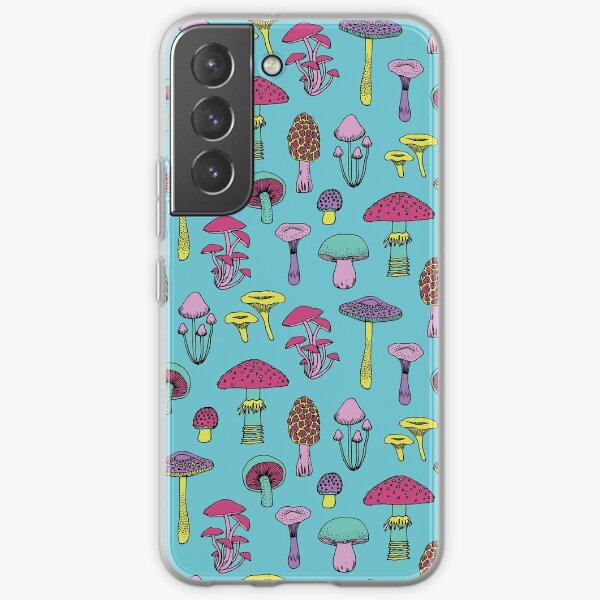 Workout Mushrooms - fun fungus pattern by Cecca Designs Samsung Galaxy Soft Case