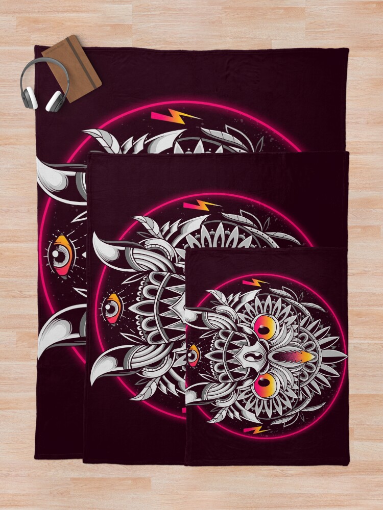 Alternate view of Retrowave Owl Throw Blanket