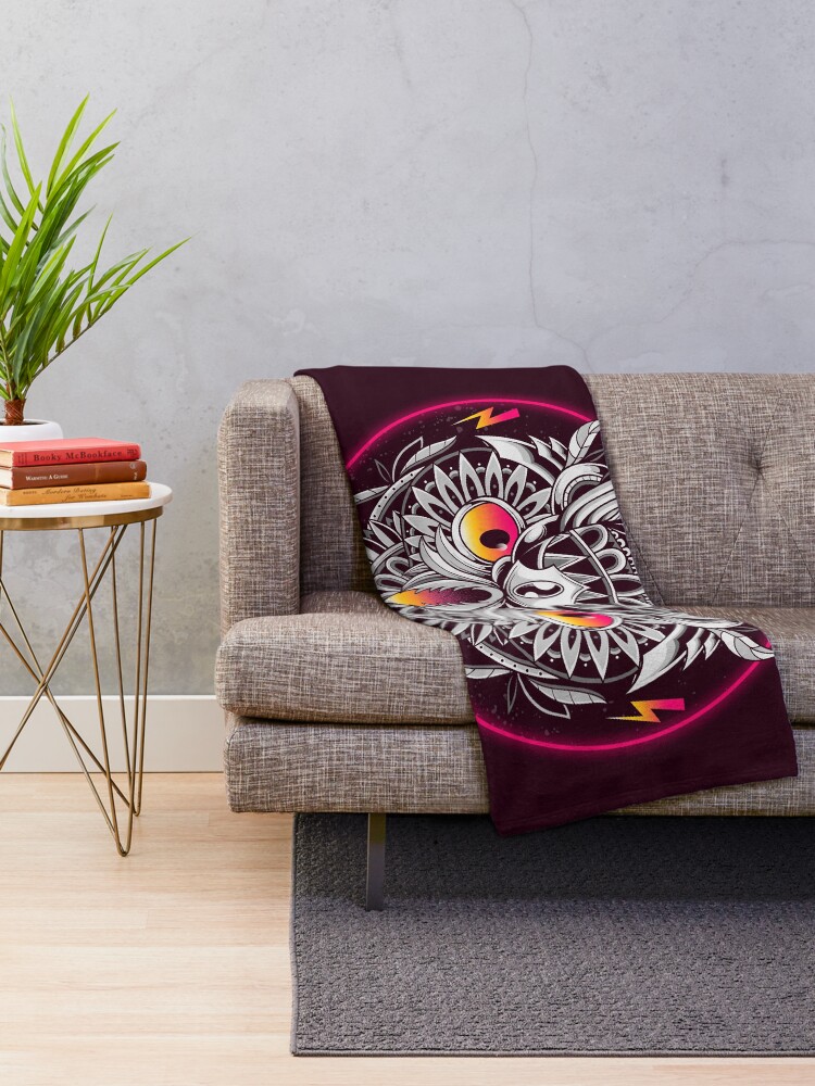 Alternate view of Retrowave Owl Throw Blanket
