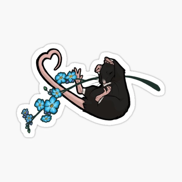 Forget Me Not - Rat 1 - Black Sticker