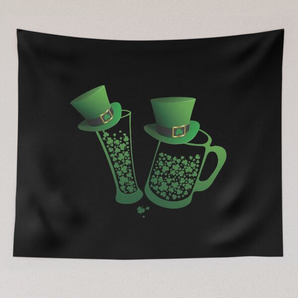 Item preview, St. Patrick's Day beer glass hat shamrocks gift designed and sold by Weilichesmag.