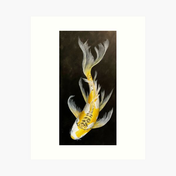 Butterfly Koi Yellow Art Print