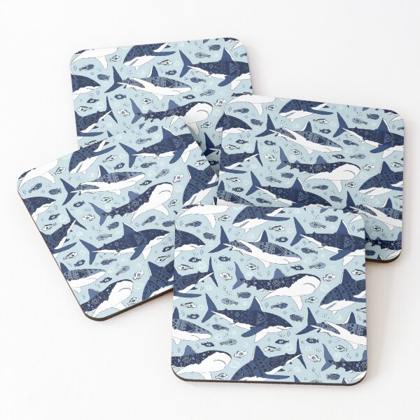 Item preview, Sharks on Pale Blue designed and sold by TigaTiga.