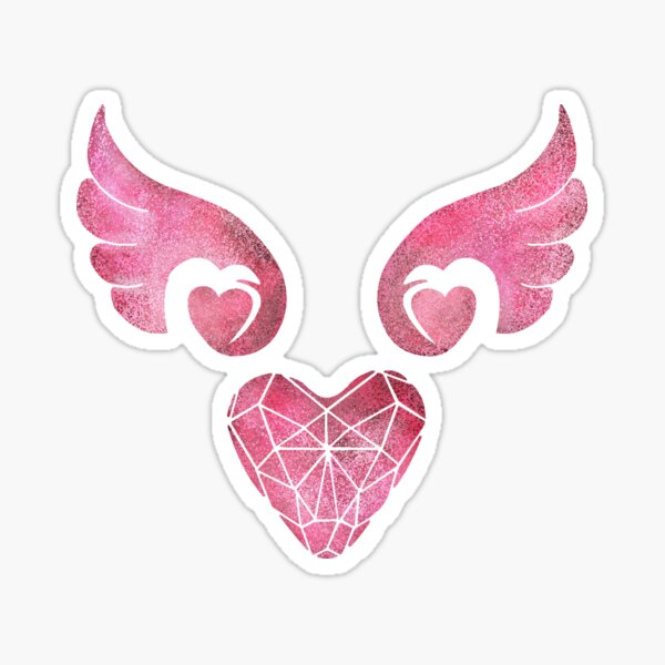 Cherry Blossom Heart Wings Sticker
