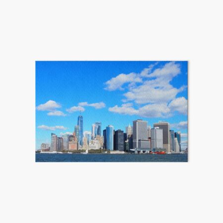 NYC skyline with a bright blue sky Art Board Print