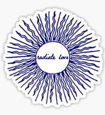 RADIATE LOVE - Be Here Now, Ram Dass, Spirituality (Dark Blue) Sticker