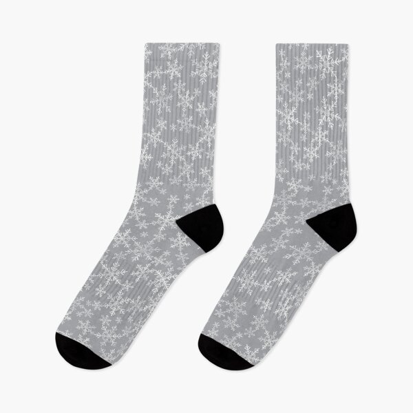 Item preview, Gray and White Lino Printed Snowflakes Pattern designed and sold by itsjensworld.