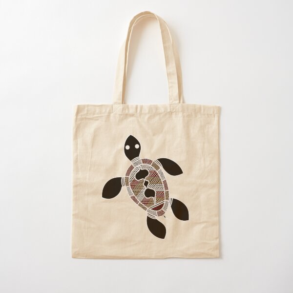 Authentic Aboriginal Art - Turtle Cotton Tote Bag