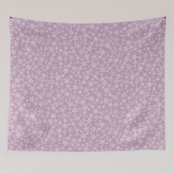 Item preview, Mauve Pink and White Lino Printed Snowflakes Pattern designed and sold by itsjensworld.