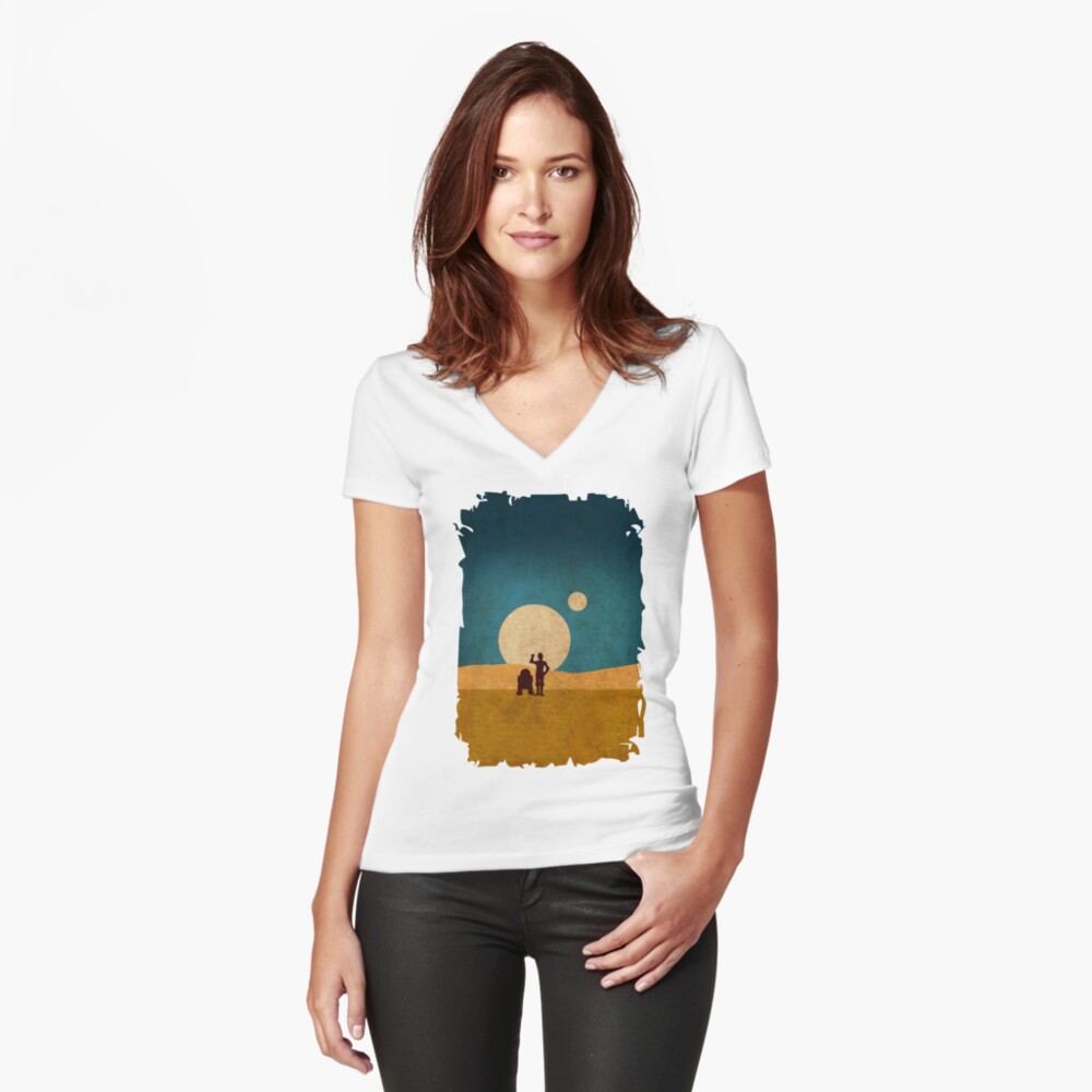Item preview, Fitted V-Neck T-Shirt designed and sold by popartmusic.