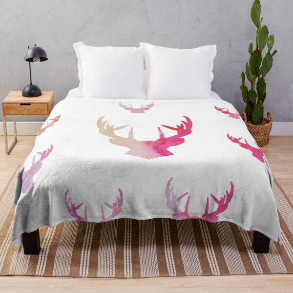 Item preview, stag heads in pink designed and sold by RosalieReeves.