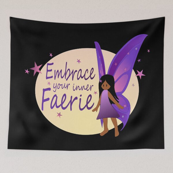 Item preview, Embrace Your Inner Faerie  (Black / Brown faerie with long straigh hair) designed and sold by nutmegfairy.