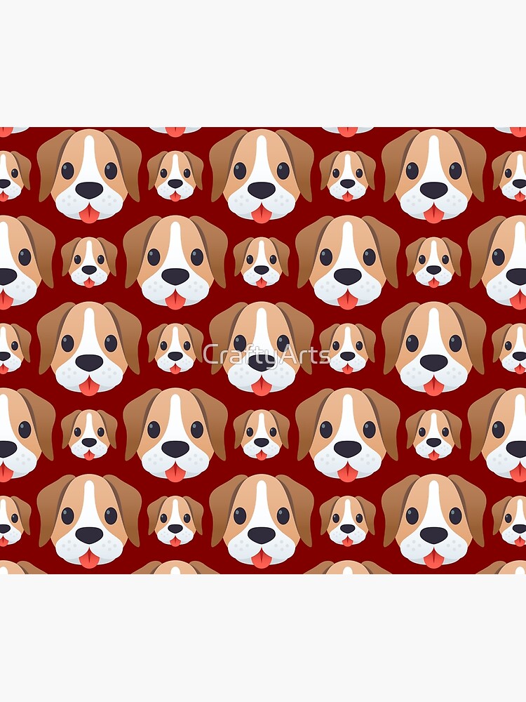 Dog emojis pattern on brown by CraftyArts