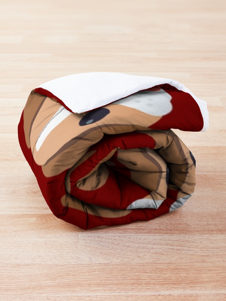 Alternate view of Dog emojis pattern on brown Comforter