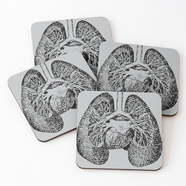 Item preview, Anatomical Lungs Black on Grey designed and sold by Beth Thompson.