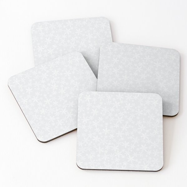 Item preview, Silver Gray and White Lino Printed Snowflakes Pattern designed and sold by itsjensworld.