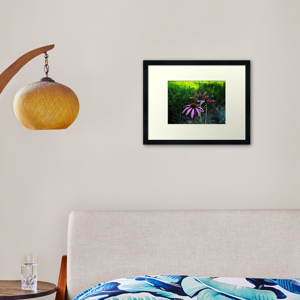 Purple flowers make me happy! Framed Art Print