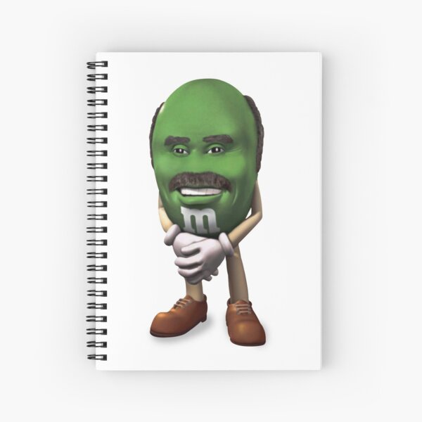 Green M&M character Hardcover Journal for Sale by Trasarual