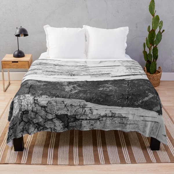Item preview, Broken Birch Bark in Cracks Texture, black & white designed and sold by YLArt.