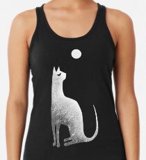 Geist Katze und Mond in Schwarz und Weiß Tanktop für Frauen