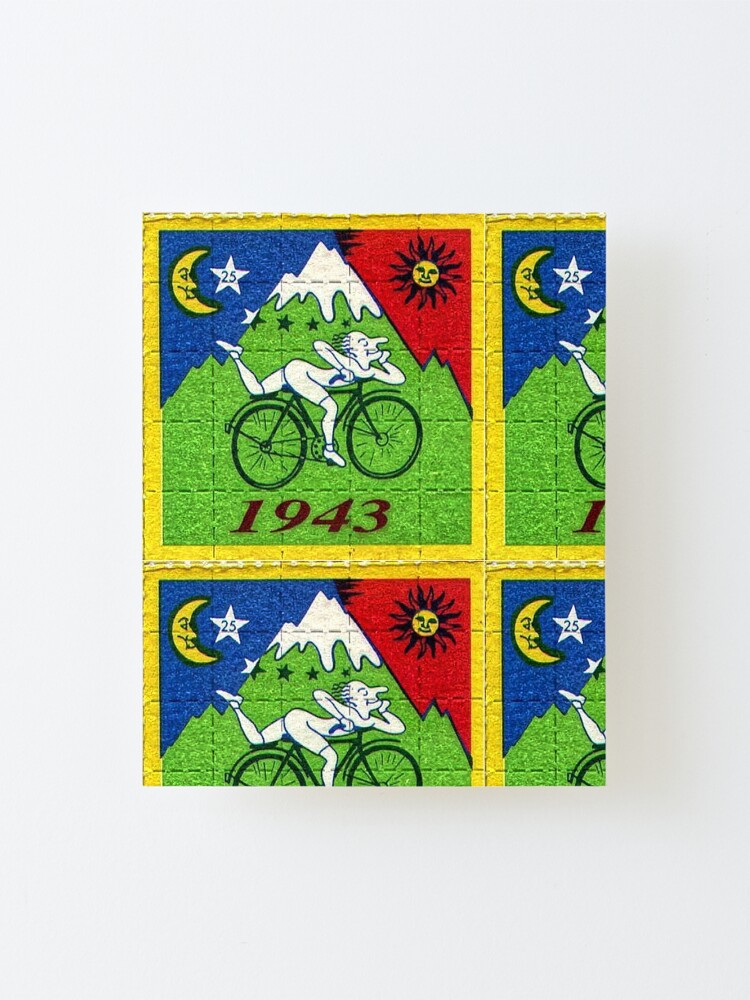 "Bicycle Day LSD Blotter Art Tabs" Mounted Print by