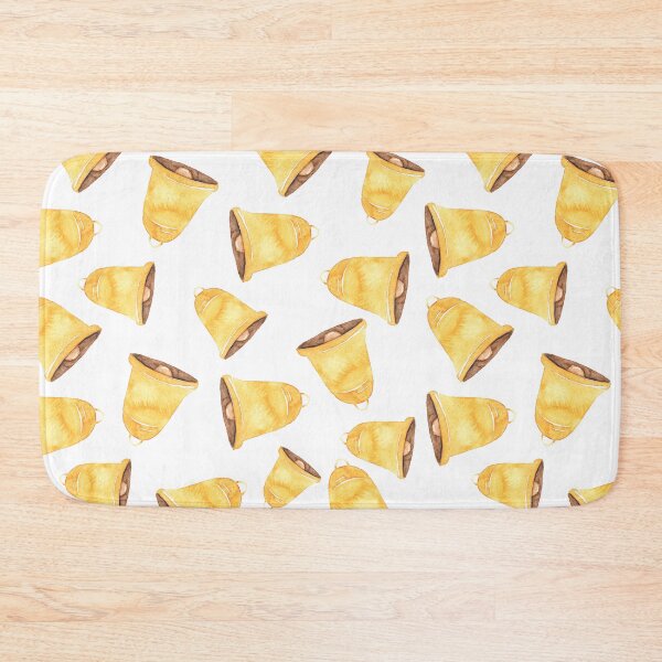 Item preview, Watercolor hand drawn illustration seamless pattern background with golden bells on white designed and sold by FuzzyLogicKate.